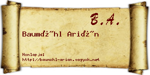 Baumöhl Arián névjegykártya
